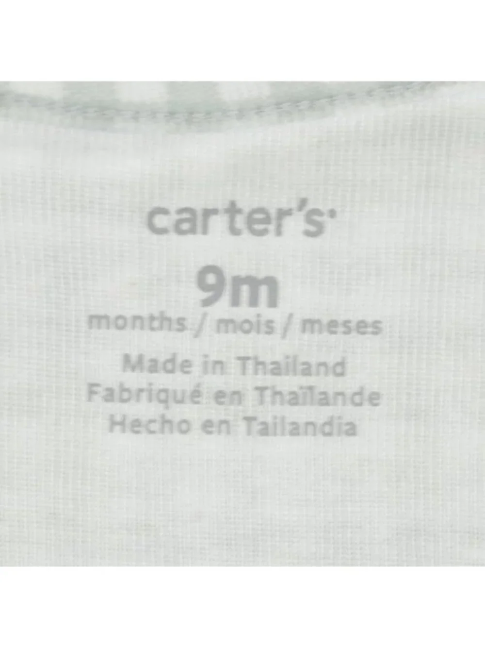 Carter's Infant Size 9 Months Green White Plaid Cap Sleeve Bodysuit Dress